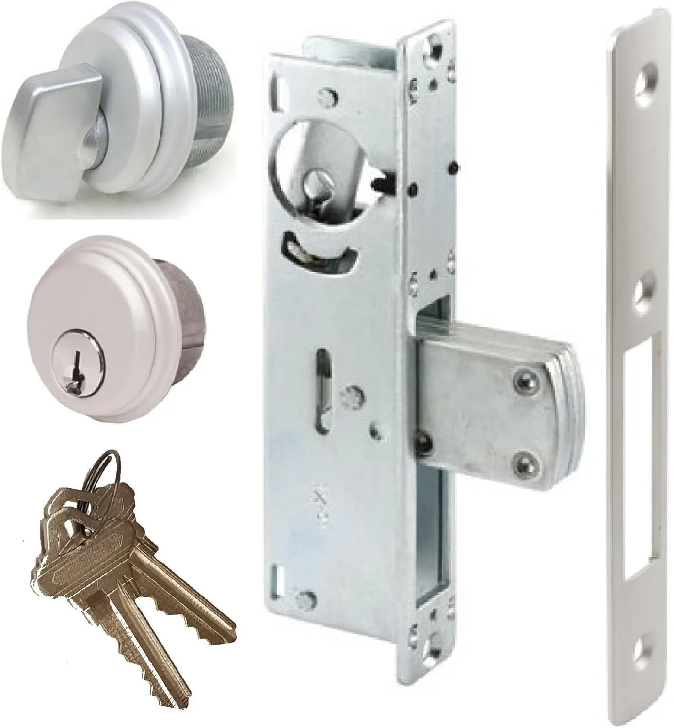Deadbolt mechanism with mortise and tumbler lock full assembly
