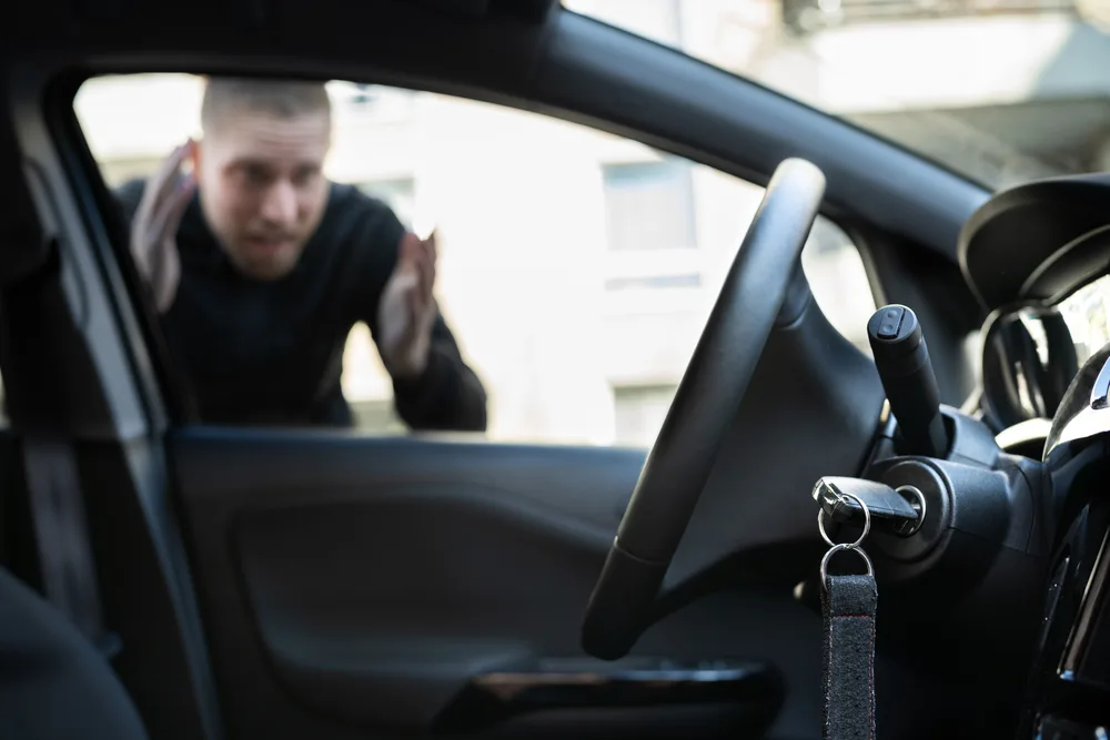 person lockout out of his car