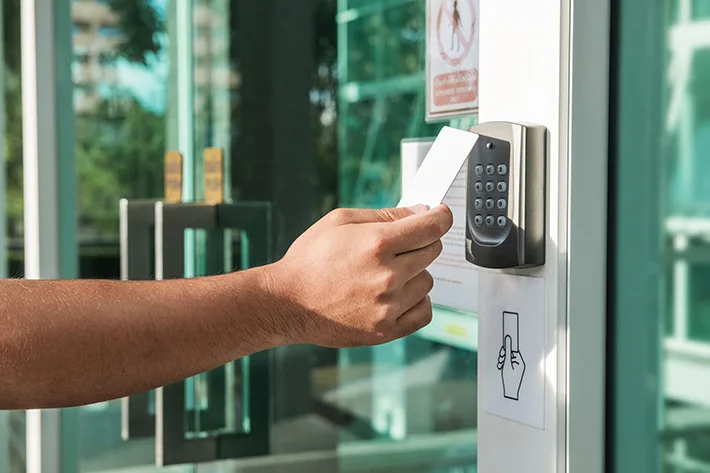 Office door opening with card
