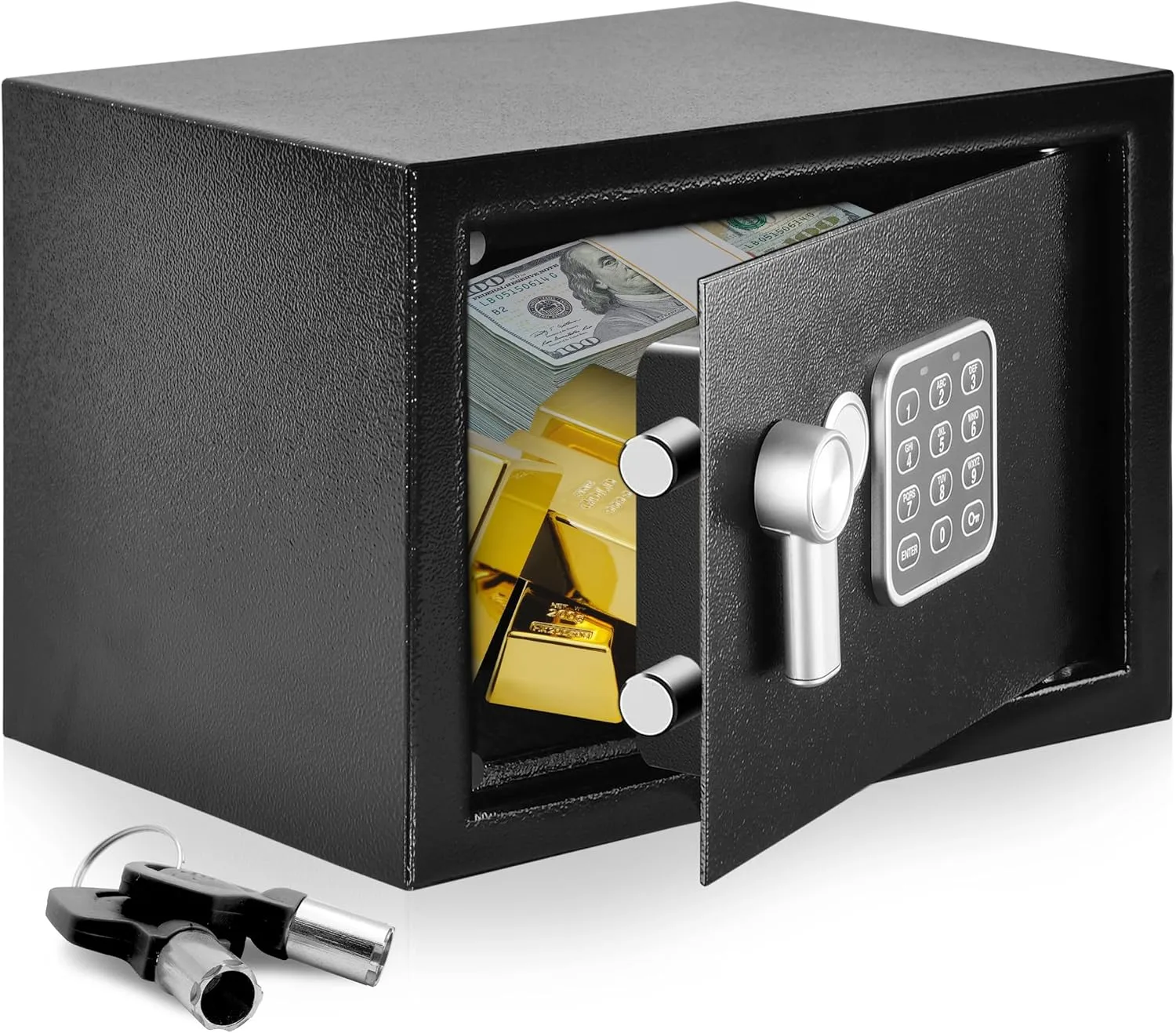 Open safe with tubular keys